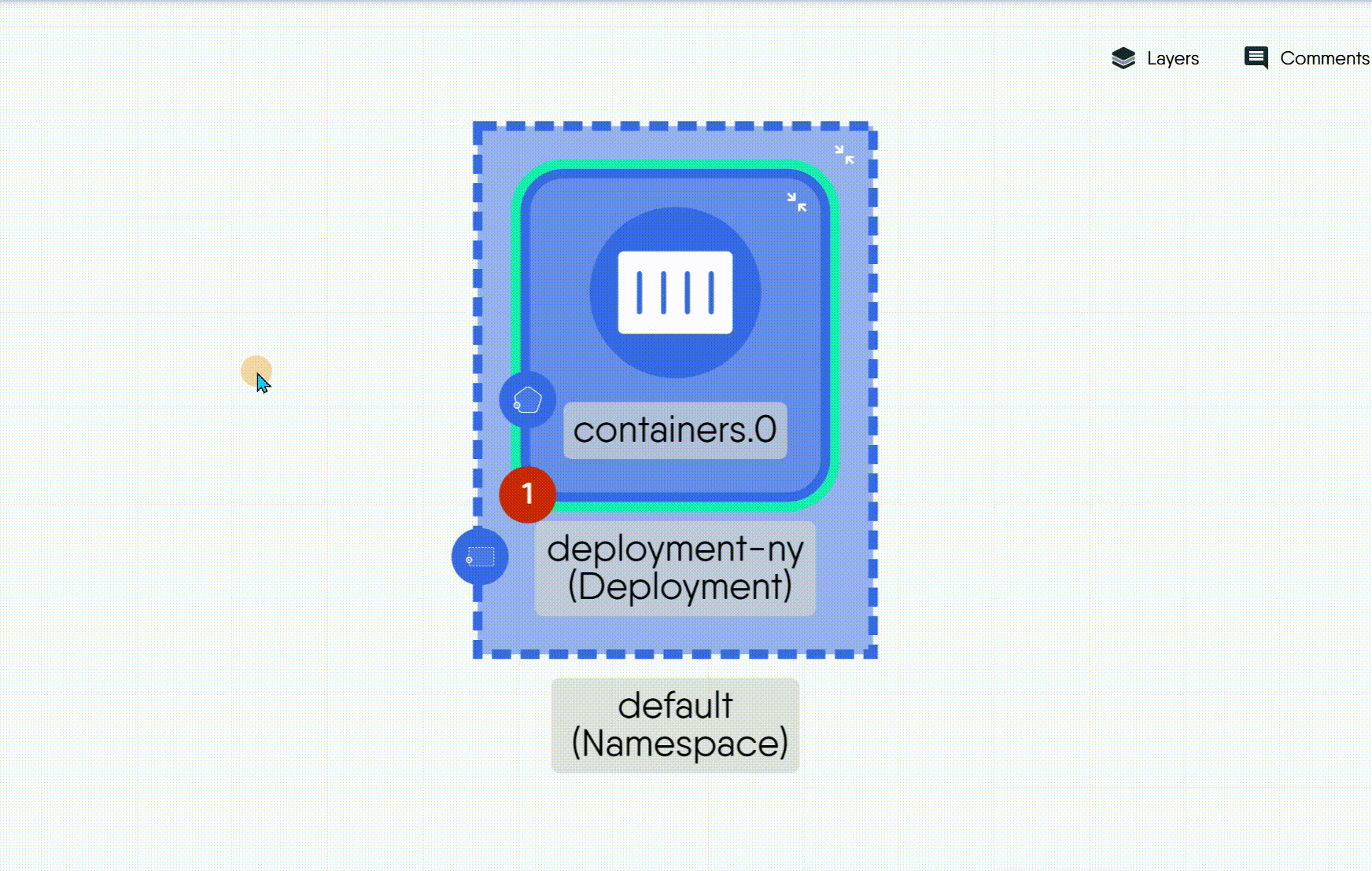 Animation showing a user clicking an error badge and fixing the configuration